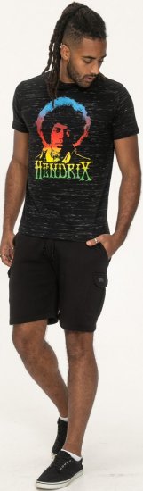 D555 Hendrix Official Jimi Hendrix Printed Crew Neck T-Shirt Black Reno - Tričká s kapelami - 