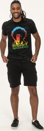 D555 Hendrix Official Jimi Hendrix Printed Crew Neck T-Shirt Black Reno - Tričká s kapelami - 