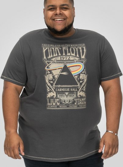 D555 HANLEY Official Pink Floyd Crew Neck T-Shirt Dark Grey TALL SIZES - PÁNSKE OBLEČENIE MT-6XLT - Veľkosti pre VYSOKÝCH