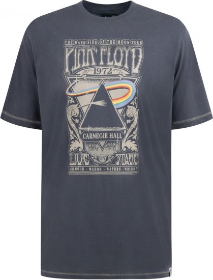 D555 HANLEY Official Pink Floyd Crew Neck T-Shirt Dark Grey TALL SIZES - PÁNSKE OBLEČENIE MT-6XLT - Veľkosti pre VYSOKÝCH