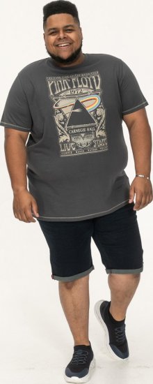 D555 HANLEY Official Pink Floyd Crew Neck T-Shirt Dark Grey TALL SIZES - PÁNSKE OBLEČENIE MT-6XLT - Veľkosti pre VYSOKÝCH