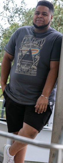 D555 HANLEY Official Pink Floyd Crew Neck T-Shirt Dark Grey TALL SIZES - PÁNSKE OBLEČENIE MT-6XLT - Veľkosti pre VYSOKÝCH