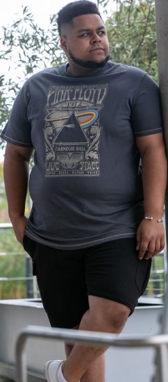D555 HANLEY Official Pink Floyd Crew Neck T-Shirt Dark Grey TALL SIZES - PÁNSKE OBLEČENIE MT-6XLT - Veľkosti pre VYSOKÝCH