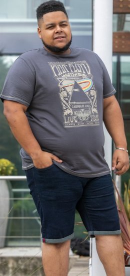 D555 HANLEY Official Pink Floyd Crew Neck T-Shirt Dark Grey TALL SIZES - PÁNSKE OBLEČENIE MT-6XLT - Veľkosti pre VYSOKÝCH