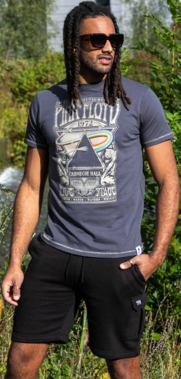 D555 HANLEY Official Pink Floyd Crew Neck T-Shirt Dark Grey - Tričká - Nadrozmerné tričká - 2XL-14XL