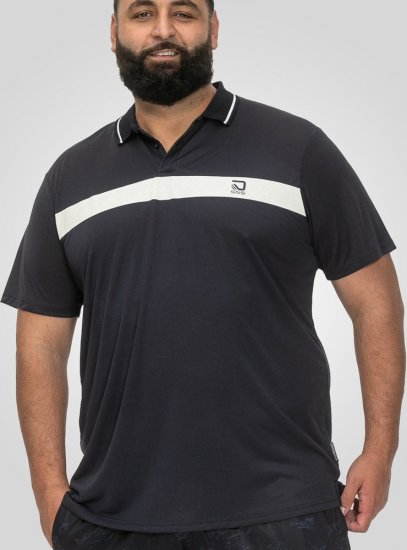 D555 Hinckley Stretch Polo With Contrast Tipping Collar Navy - Polokošele - Polokošele 2XL-8XL