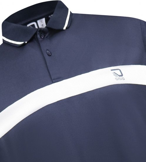 D555 Hinckley Stretch Polo With Contrast Tipping Collar Navy - Polokošele - Polokošele 2XL-8XL