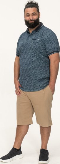 D555 Woolwich AOP Polo Shirt With Ribbed Collar Blue - Polokošele - Polokošele 2XL-8XL