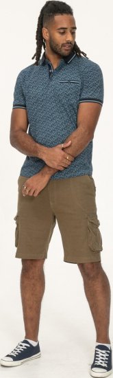 D555 Woolwich AOP Polo Shirt With Ribbed Collar Blue - Polokošele - Polokošele 2XL-8XL