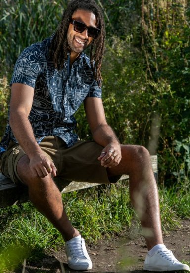 D555 Worthing Surf AOP Short Sleeve Button Down Collar Shirt Navy - Košele - Košele 2XL-10XL