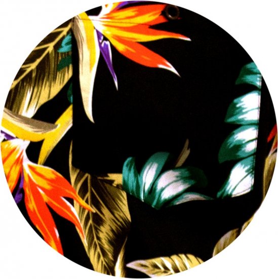 D555 Selby Hawaiian AOP Short Sleeve Revere Collar Shirt Black - Košele - Košele 2XL-10XL