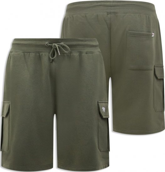 D555 Wigan 1 Elasticated Waist Fleece Cargo Shorts Khaki - Tepláky & teplákové kraťasy - Tepláky & Teplákové kraťasy - 2XL-12XL