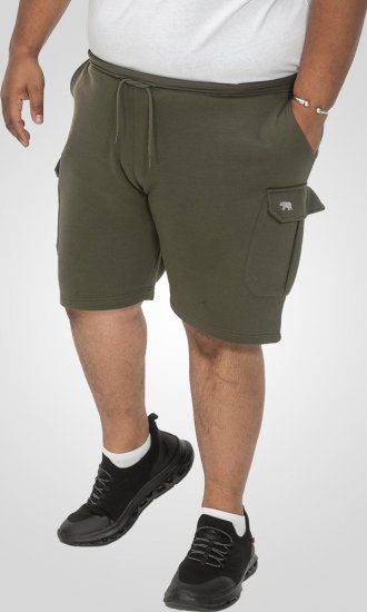 D555 Wigan 1 Elasticated Waist Fleece Cargo Shorts Khaki - Tepláky & teplákové kraťasy - Tepláky & Teplákové kraťasy - 2XL-12XL
