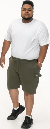 D555 Wigan 1 Elasticated Waist Fleece Cargo Shorts Khaki - Tepláky & teplákové kraťasy - Tepláky & Teplákové kraťasy - 2XL-12XL