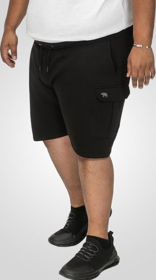 D555 Wigan 2 Elasticated Waist Fleece Cargo Shorts Black - Tepláky & teplákové kraťasy - Tepláky & Teplákové kraťasy - 2XL-12XL