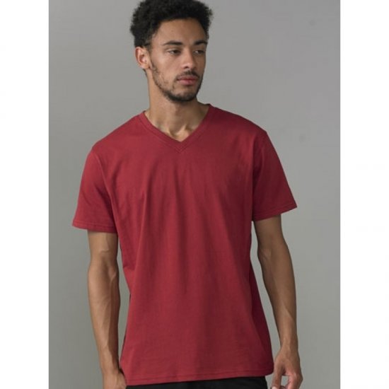 D555 Signature V-neck T-shirt Red - Tričká - Nadrozmerné tričká - 2XL-14XL