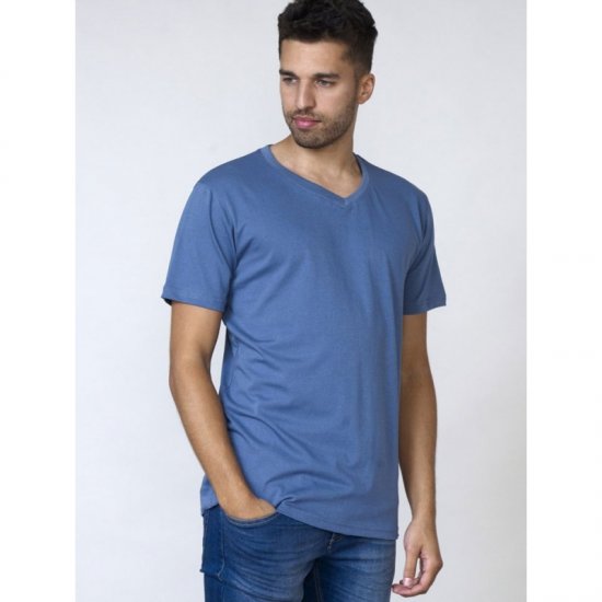 D555 Signature V-neck T-shirt Teal - Tričká - Nadrozmerné tričká - 2XL-14XL