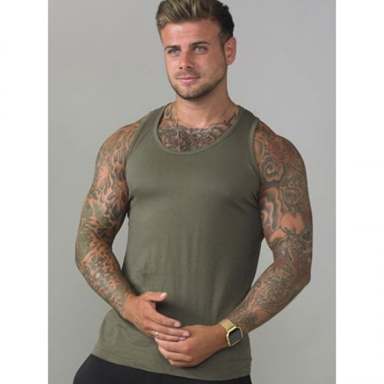 D555 Fabio Tanktop Khaki - Tričká - Nadrozmerné tričká - 2XL-14XL