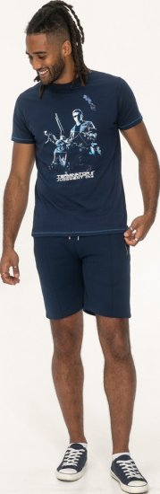 D555 Cameron Official Terminator Printed Crew Neck T-Shirt Dark Navy - Tričká - Nadrozmerné tričká - 2XL-14XL