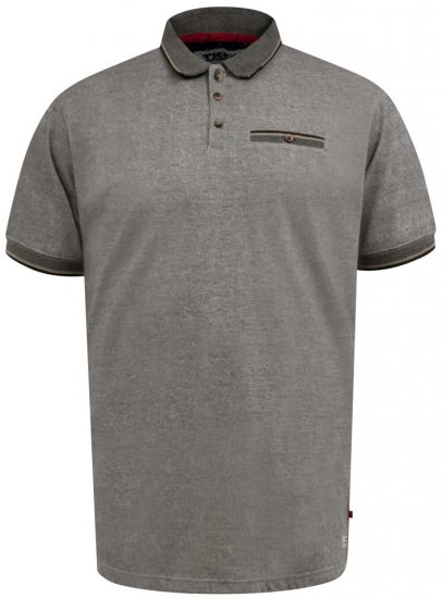 D555 Holyhead Textúrovaná Polokošeľa S Náprsným Vreckom Sivá - Polokošele - Polokošele 2XL-8XL