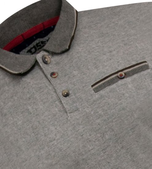 D555 Holyhead Textúrovaná Polokošeľa S Náprsným Vreckom Sivá - Polokošele - Polokošele 2XL-8XL