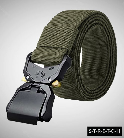 D555 Dale Tactical Stretch Webbing Belt with Heavy Duty Quick Release Buckle Khaki - Opasky - Opasky W40-W70/2XL-8XL