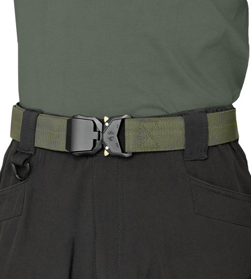 D555 Dale Tactical Stretch Webbing Belt with Heavy Duty Quick Release Buckle Khaki - Opasky - Opasky W40-W70/2XL-8XL