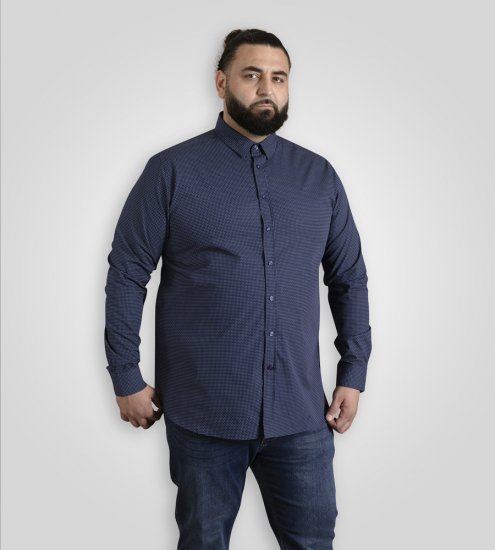 D555 Middlesbrough Long Sleeve AOP Micro Blue Shirt Navy - Košele - Košele 2XL-10XL