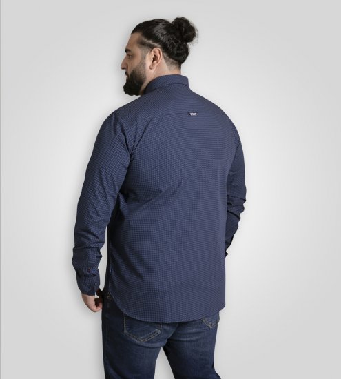 D555 Middlesbrough Long Sleeve AOP Micro Blue Shirt Navy TALL SIZE - Košele - Košele 2XL-10XL