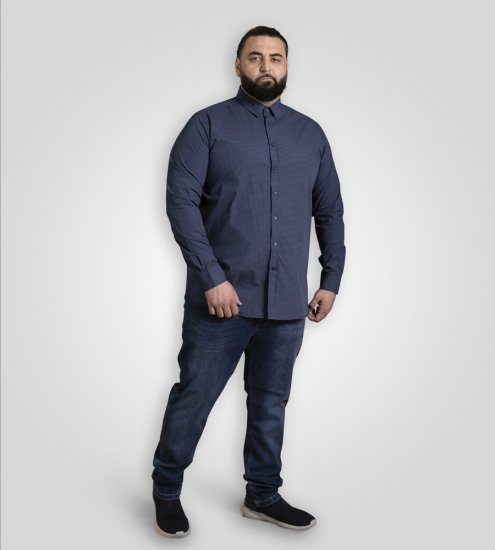 D555 Middlesbrough Long Sleeve AOP Micro Blue Shirt Navy - Košele - Košele 2XL-10XL
