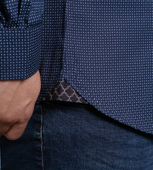 D555 Middlesbrough Long Sleeve AOP Micro Blue Shirt Navy - Košele - Košele 2XL-10XL