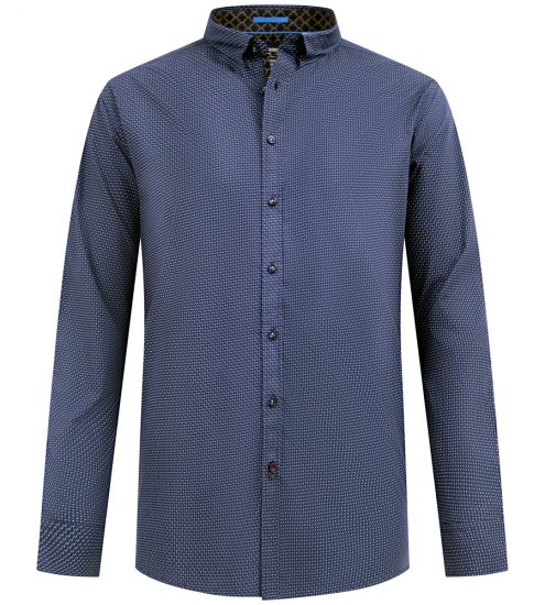 D555 Middlesbrough Long Sleeve AOP Micro Blue Shirt Navy TALL SIZE - Košele - Košele 2XL-10XL