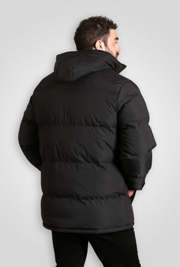 D555 Wolverhampton Quilted Padded Jacket with Hood Black - Bundy - Bundy Nadmerné Veľkosti 2XL-8XL