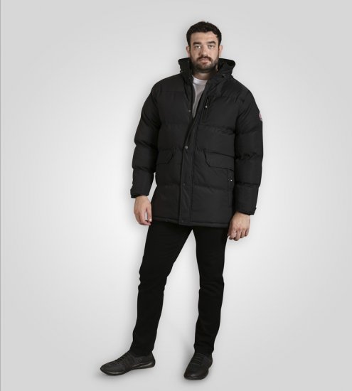 D555 Wolverhampton Quilted Padded Jacket with Hood Black - Bundy - Bundy Nadmerné Veľkosti 2XL-8XL