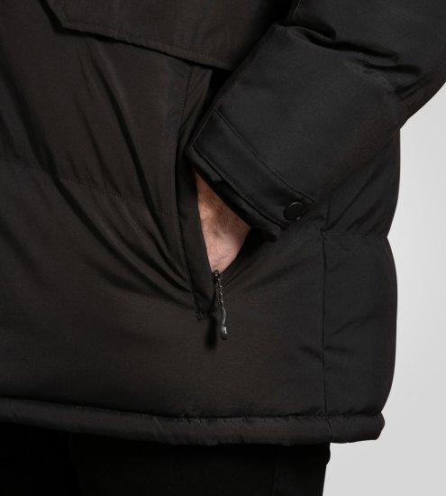 D555 Wolverhampton Quilted Padded Jacket with Hood Black - Bundy - Bundy Nadmerné Veľkosti 2XL-8XL