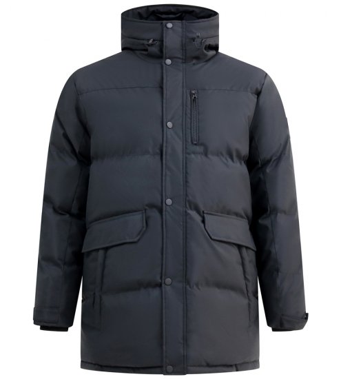 D555 Wolverhampton Quilted Padded Jacket with Hood Black - Bundy - Bundy Nadmerné Veľkosti 2XL-8XL
