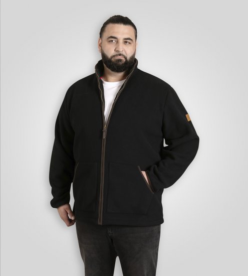 D555 Louth Micro Fleece Jacket with Sherpa Lining Black - Bundy - Bundy Nadmerné Veľkosti 2XL-8XL