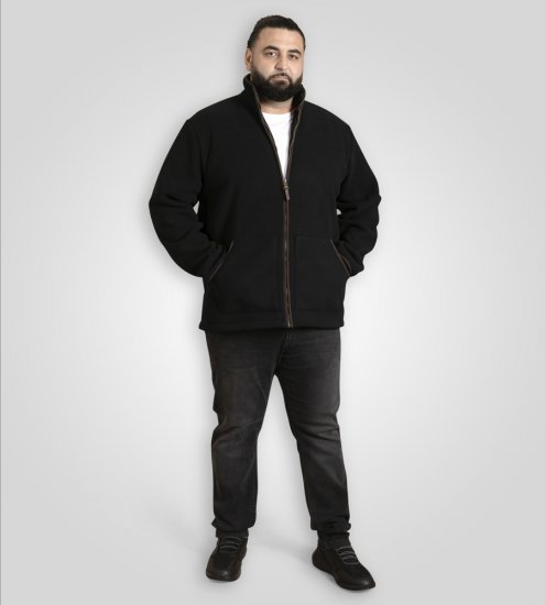 D555 Louth Micro Fleece Jacket with Sherpa Lining Black - Bundy - Bundy Nadmerné Veľkosti 2XL-8XL