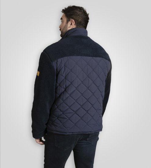 D555 Northampton Hybrid Sherpa Quilted Micro Fleece Jacket Navy - Bundy - Bundy Nadmerné Veľkosti 2XL-8XL
