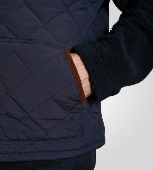 D555 Northampton Hybrid Sherpa Quilted Micro Fleece Jacket Navy - Bundy - Bundy Nadmerné Veľkosti 2XL-8XL