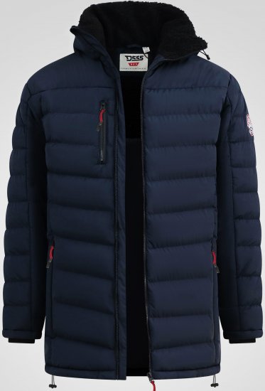 D555 Workington Zateplená Bunda S Kapucňou A Sherpa Podšívkou Tmavomodrá - Bundy - Bundy Nadmerné Veľkosti 2XL-8XL