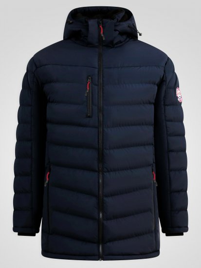 D555 Workington Zateplená Bunda S Kapucňou A Sherpa Podšívkou Tmavomodrá - Bundy - Bundy Nadmerné Veľkosti 2XL-8XL