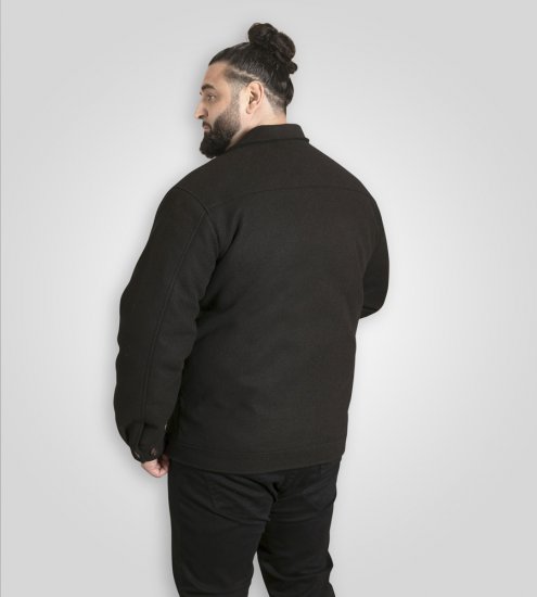 D555 Epsom Harrington Jacket with Zip Through Collared Melton Black - Bundy - Bundy Nadmerné Veľkosti 2XL-8XL