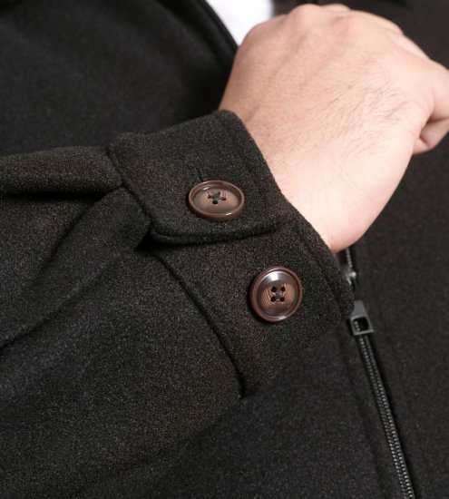 D555 Epsom Harrington Jacket with Zip Through Collared Melton Black - Bundy - Bundy Nadmerné Veľkosti 2XL-8XL