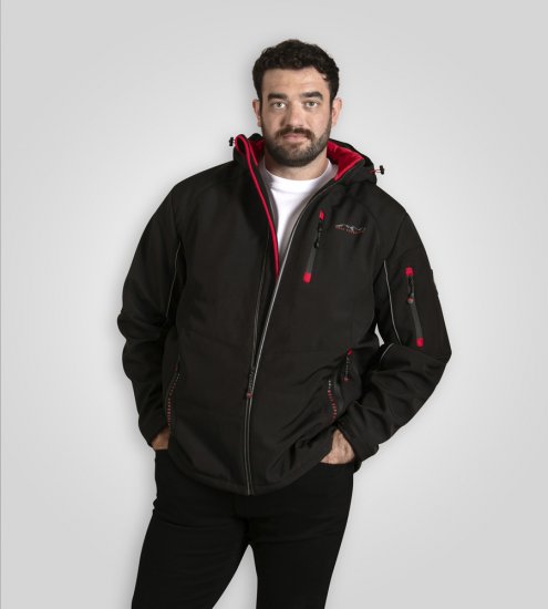 D555 Fretwell Padded Softshell Jacket with Detachable Hood Black - Bundy - Bundy Nadmerné Veľkosti 2XL-8XL