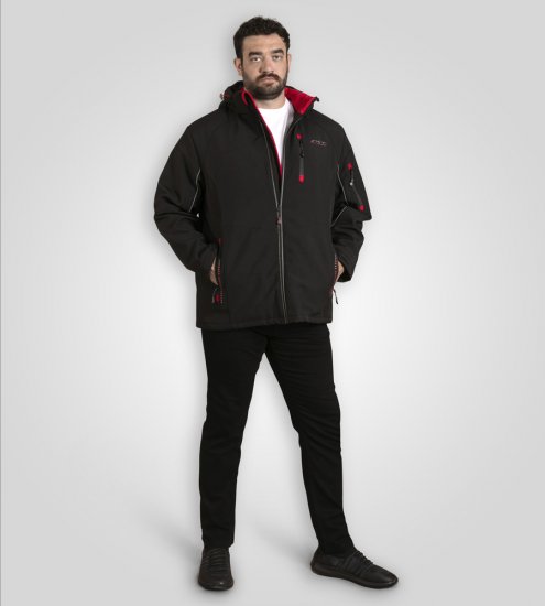 D555 Fretwell Padded Softshell Jacket with Detachable Hood Black - Bundy - Bundy Nadmerné Veľkosti 2XL-8XL