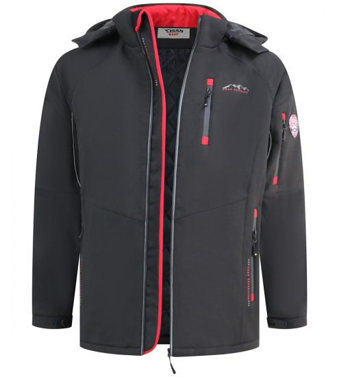 D555 Fretwell Padded Softshell Jacket with Detachable Hood Black - Bundy - Bundy Nadmerné Veľkosti 2XL-8XL