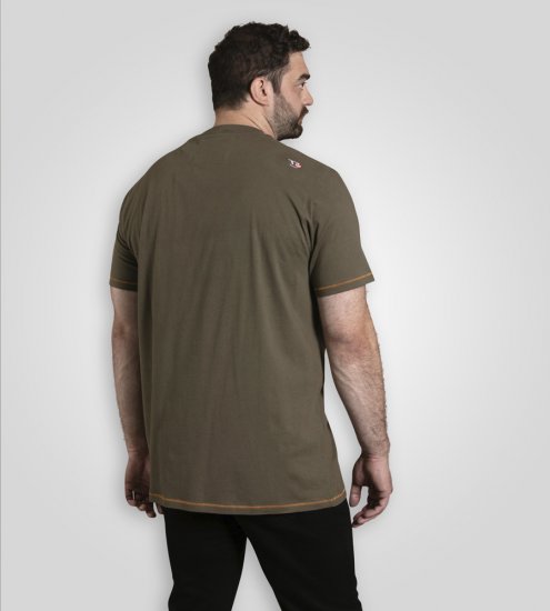 D555 Stockton Gorilla Playing Drums Crew Neck T-Shirt Khaki - Tričká - Nadrozmerné tričká - 2XL-14XL