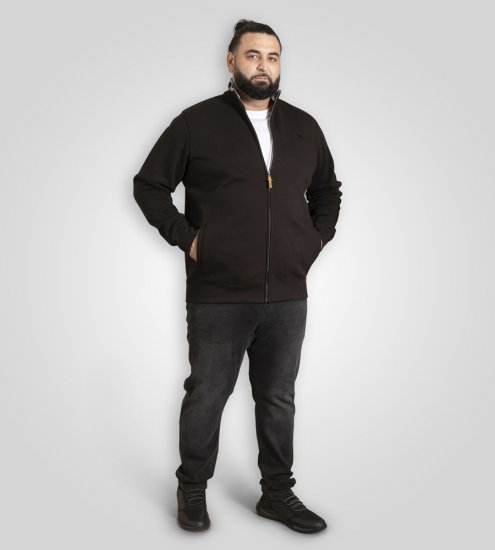 D555 Johnson Fleece Zip Through Sweatshirt with Chest Embroidery - Mikiny & mikiny bez kapucne - Mikiny & Mikiny s Kapucňou 2XL-12XL