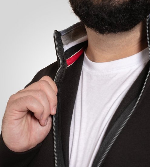 D555 Johnson Fleece Zip Through Sweatshirt with Chest Embroidery - Mikiny & mikiny bez kapucne - Mikiny & Mikiny s Kapucňou 2XL-12XL